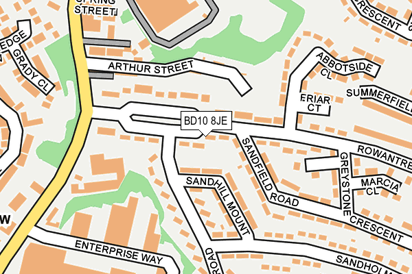 BD10 8JE map - OS OpenMap – Local (Ordnance Survey)