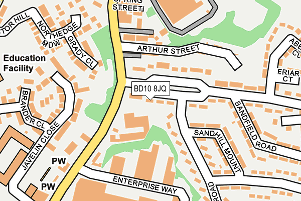 BD10 8JQ map - OS OpenMap – Local (Ordnance Survey)