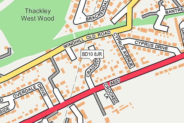 BD10 8JR map - OS OpenMap – Local (Ordnance Survey)