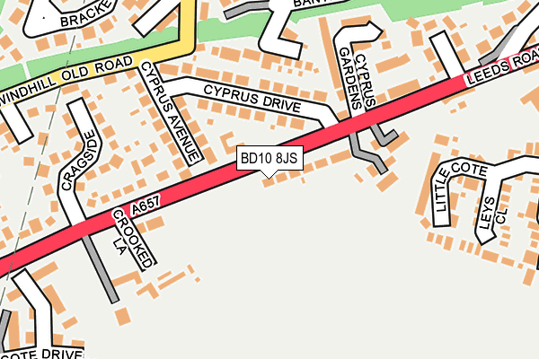 BD10 8JS map - OS OpenMap – Local (Ordnance Survey)