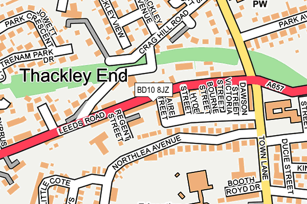 BD10 8JZ map - OS OpenMap – Local (Ordnance Survey)