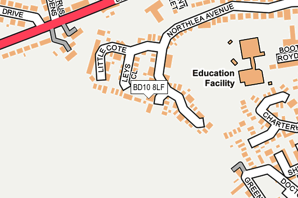 BD10 8LF map - OS OpenMap – Local (Ordnance Survey)