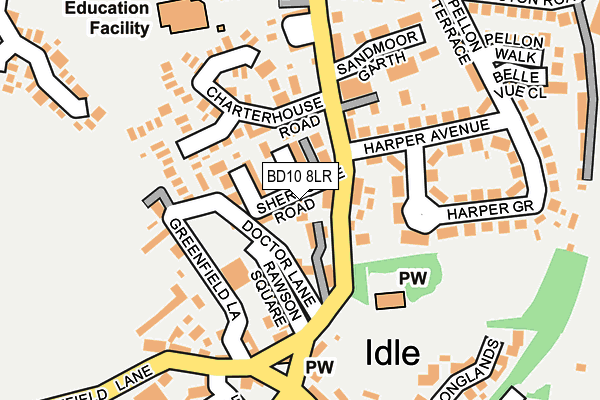 BD10 8LR map - OS OpenMap – Local (Ordnance Survey)