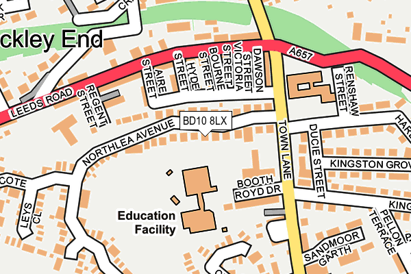 BD10 8LX map - OS OpenMap – Local (Ordnance Survey)