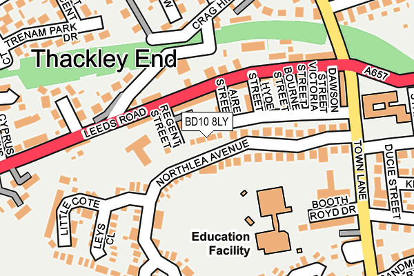 BD10 8LY map - OS OpenMap – Local (Ordnance Survey)