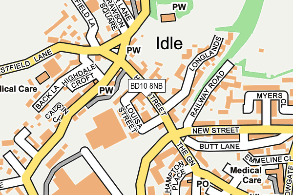 BD10 8NB map - OS OpenMap – Local (Ordnance Survey)