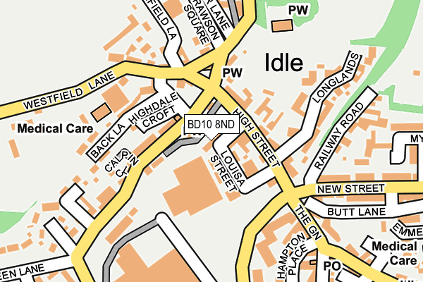 BD10 8ND map - OS OpenMap – Local (Ordnance Survey)