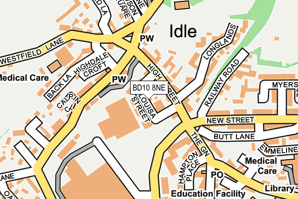 BD10 8NE map - OS OpenMap – Local (Ordnance Survey)