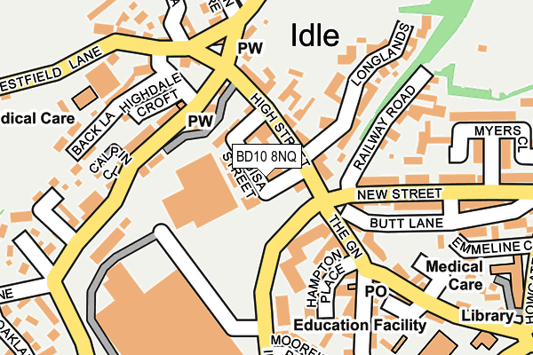 BD10 8NQ map - OS OpenMap – Local (Ordnance Survey)