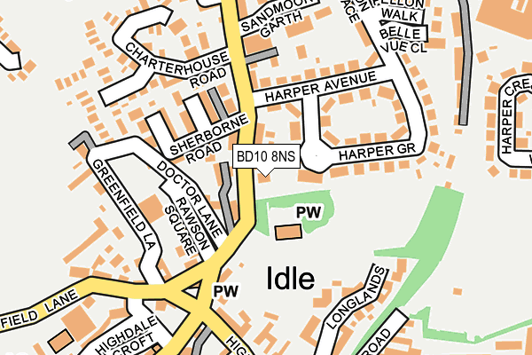 BD10 8NS map - OS OpenMap – Local (Ordnance Survey)