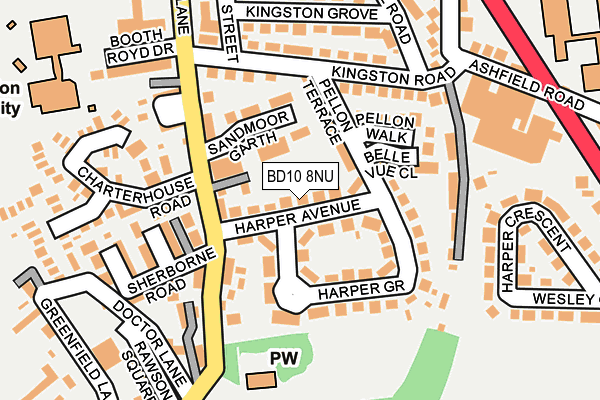 BD10 8NU map - OS OpenMap – Local (Ordnance Survey)
