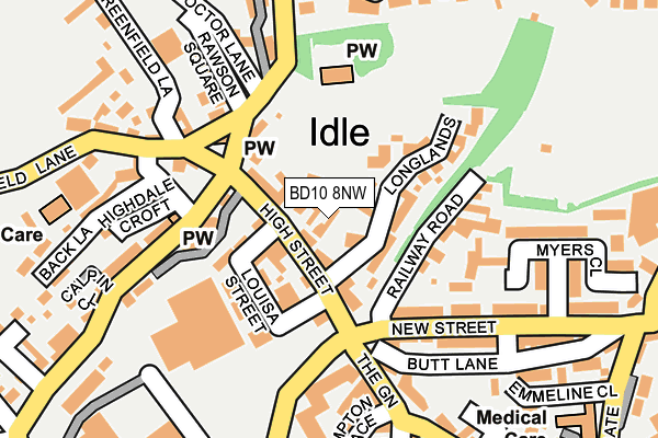 BD10 8NW map - OS OpenMap – Local (Ordnance Survey)