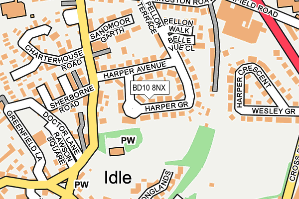 BD10 8NX map - OS OpenMap – Local (Ordnance Survey)