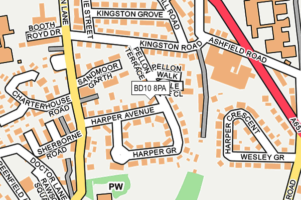 BD10 8PA map - OS OpenMap – Local (Ordnance Survey)