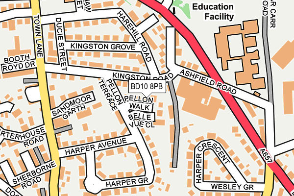 BD10 8PB map - OS OpenMap – Local (Ordnance Survey)