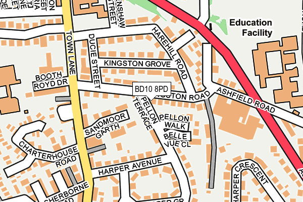 BD10 8PD map - OS OpenMap – Local (Ordnance Survey)