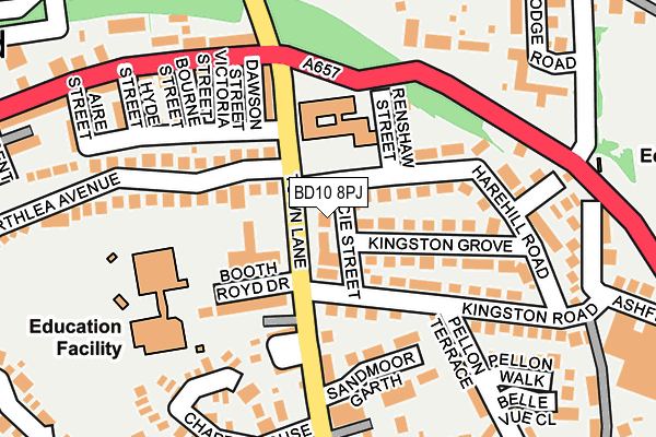 BD10 8PJ map - OS OpenMap – Local (Ordnance Survey)