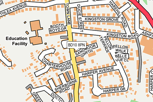 BD10 8PN map - OS OpenMap – Local (Ordnance Survey)