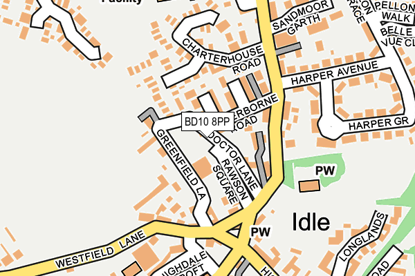 BD10 8PP map - OS OpenMap – Local (Ordnance Survey)