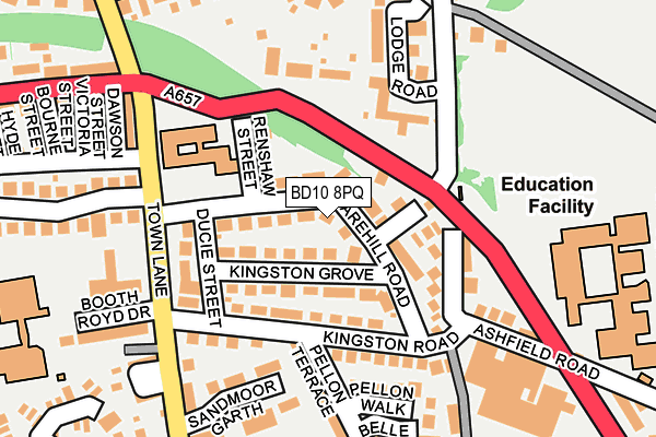 BD10 8PQ map - OS OpenMap – Local (Ordnance Survey)