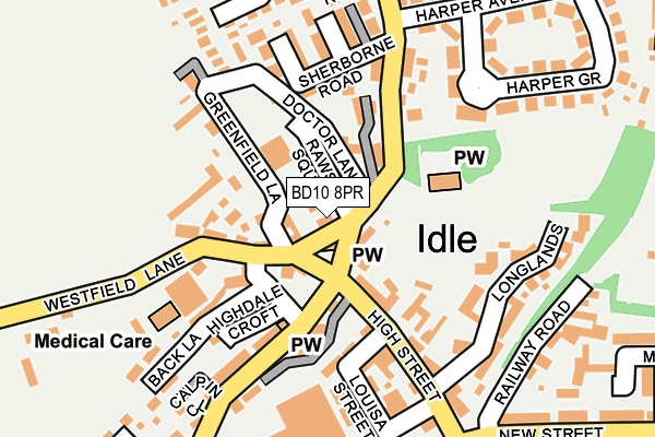 BD10 8PR map - OS OpenMap – Local (Ordnance Survey)