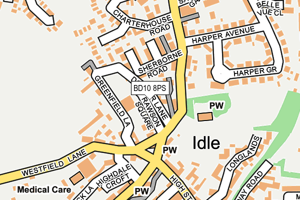 BD10 8PS map - OS OpenMap – Local (Ordnance Survey)