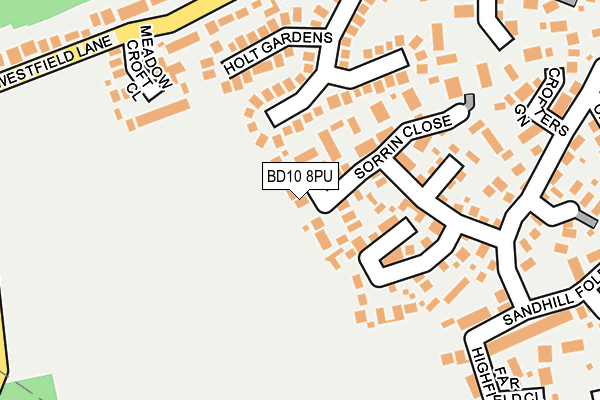 BD10 8PU map - OS OpenMap – Local (Ordnance Survey)