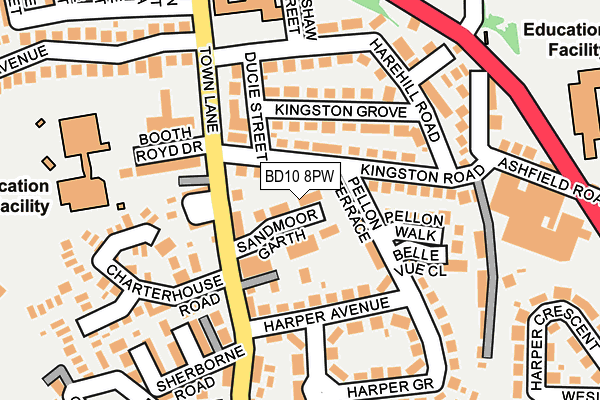 BD10 8PW map - OS OpenMap – Local (Ordnance Survey)