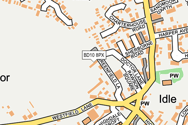 BD10 8PX map - OS OpenMap – Local (Ordnance Survey)