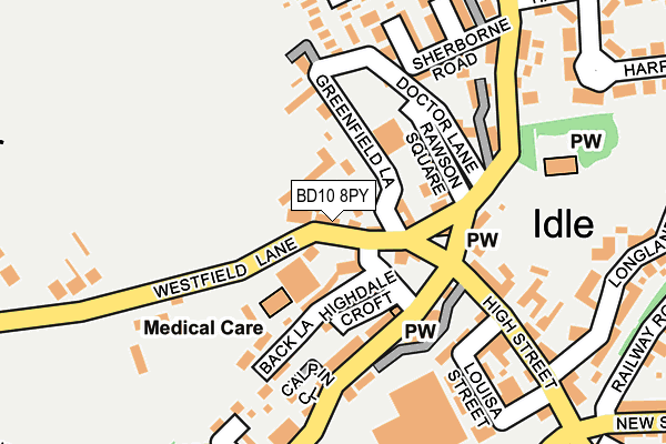 BD10 8PY map - OS OpenMap – Local (Ordnance Survey)