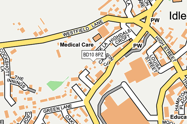 BD10 8PZ map - OS OpenMap – Local (Ordnance Survey)