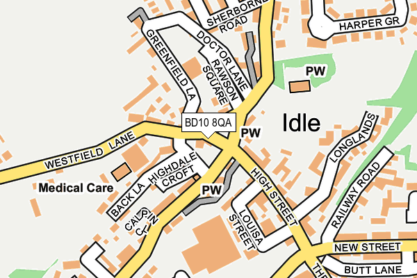 BD10 8QA map - OS OpenMap – Local (Ordnance Survey)