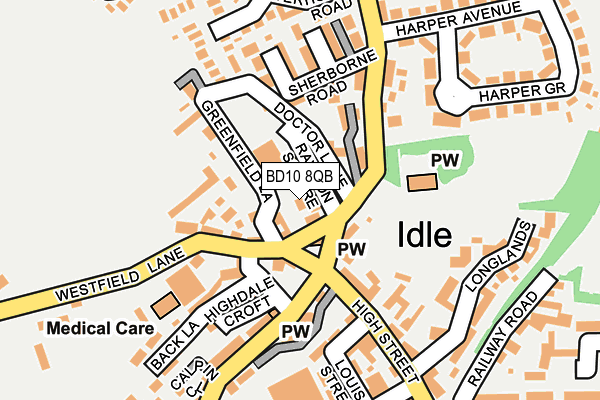BD10 8QB map - OS OpenMap – Local (Ordnance Survey)