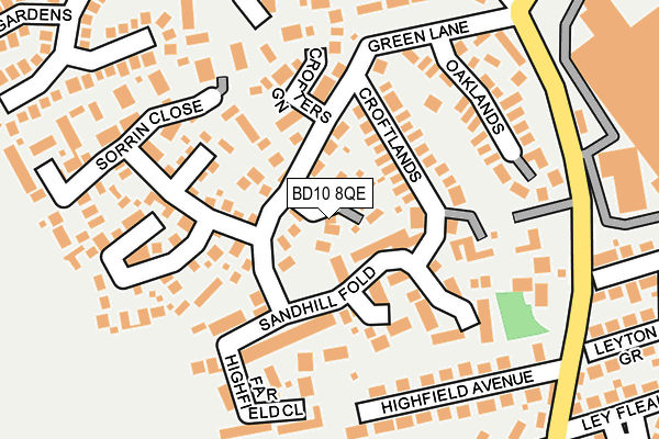 BD10 8QE map - OS OpenMap – Local (Ordnance Survey)