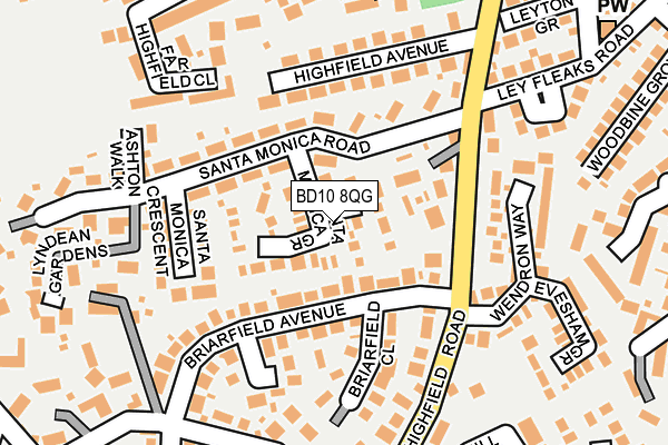 BD10 8QG map - OS OpenMap – Local (Ordnance Survey)