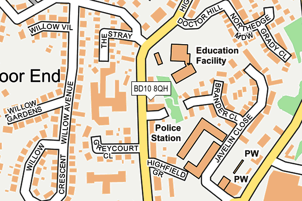 BD10 8QH map - OS OpenMap – Local (Ordnance Survey)