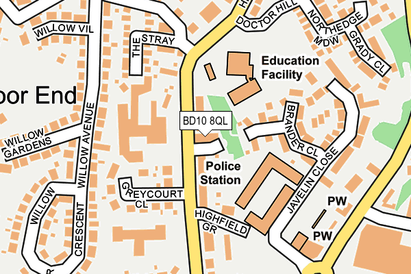BD10 8QL map - OS OpenMap – Local (Ordnance Survey)