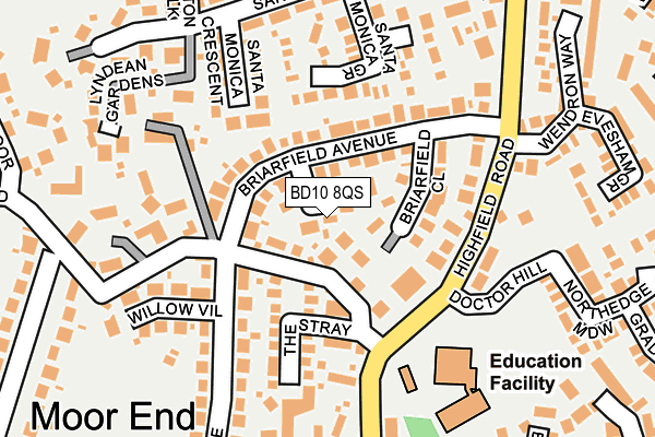 BD10 8QS map - OS OpenMap – Local (Ordnance Survey)