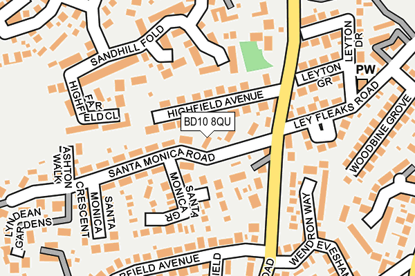 BD10 8QU map - OS OpenMap – Local (Ordnance Survey)