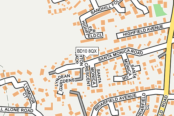 BD10 8QX map - OS OpenMap – Local (Ordnance Survey)
