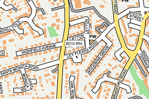 BD10 8RA map - OS OpenMap – Local (Ordnance Survey)