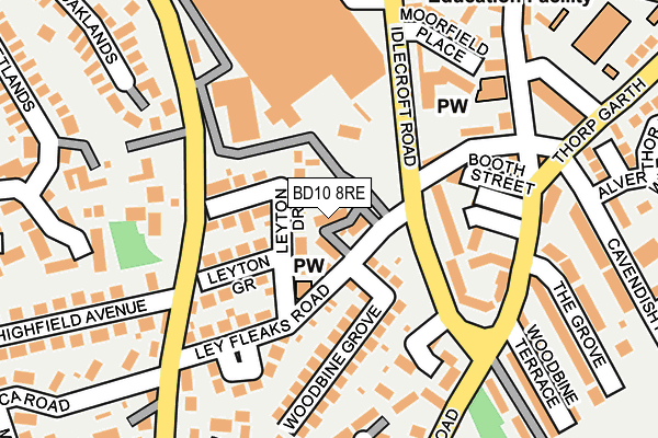 BD10 8RE map - OS OpenMap – Local (Ordnance Survey)