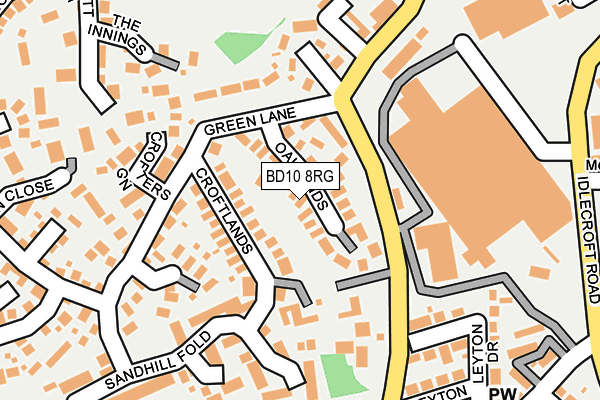 BD10 8RG map - OS OpenMap – Local (Ordnance Survey)