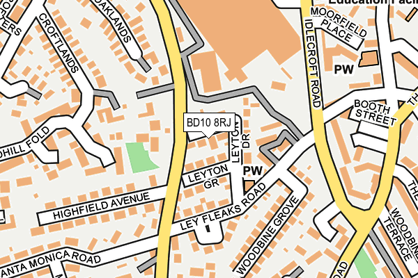 BD10 8RJ map - OS OpenMap – Local (Ordnance Survey)