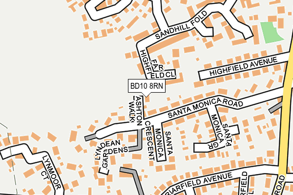 BD10 8RN map - OS OpenMap – Local (Ordnance Survey)