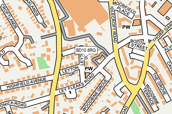 BD10 8RQ map - OS OpenMap – Local (Ordnance Survey)