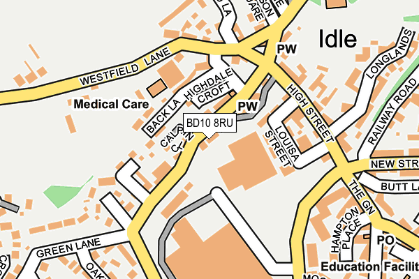 BD10 8RU map - OS OpenMap – Local (Ordnance Survey)