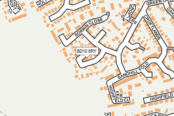 BD10 8RY map - OS OpenMap – Local (Ordnance Survey)