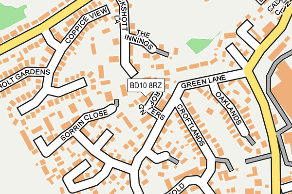 BD10 8RZ map - OS OpenMap – Local (Ordnance Survey)