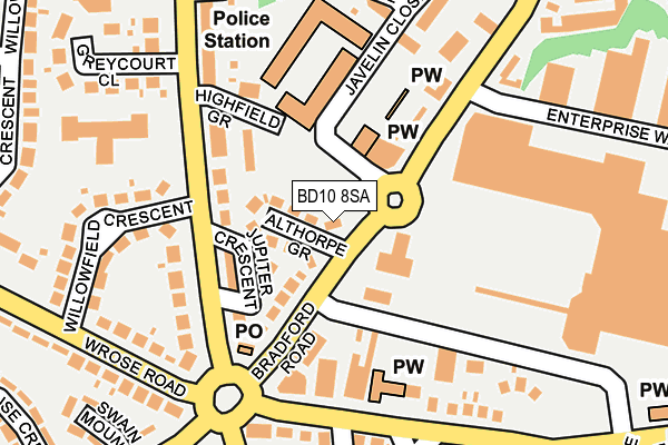 BD10 8SA map - OS OpenMap – Local (Ordnance Survey)